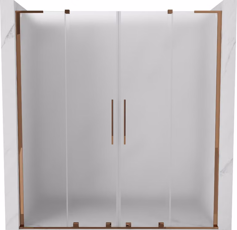Mexen Velar L Duo porte doccia scorrevoli 170 cm, smerigliato, oro rosa - 871-170-003-32-60