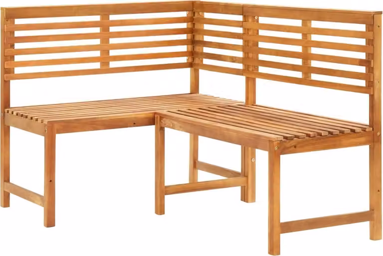 The Living Store Panca angolare da giardino 140 cm in legno massiccio di acacia