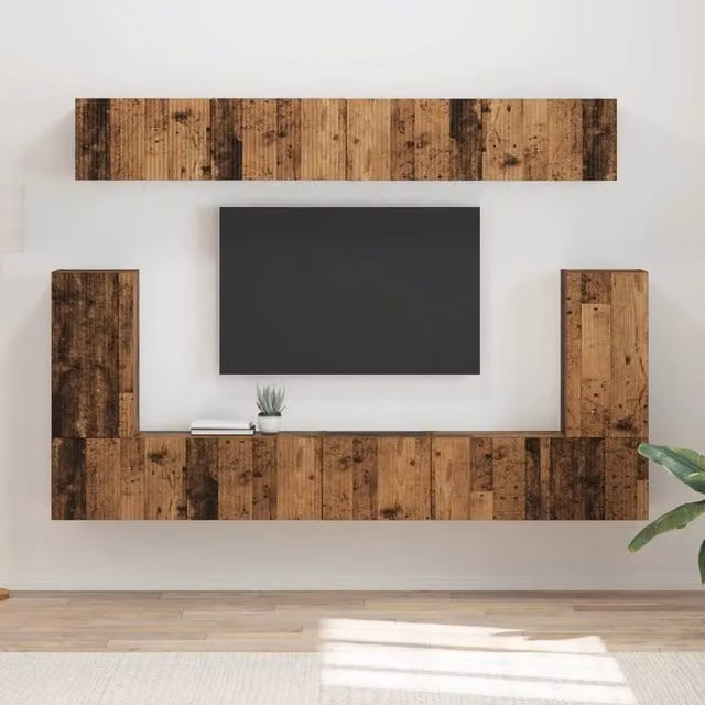 Set mobile TV 5 pz Legno vecchio Legno ingegnerizzato 3409094