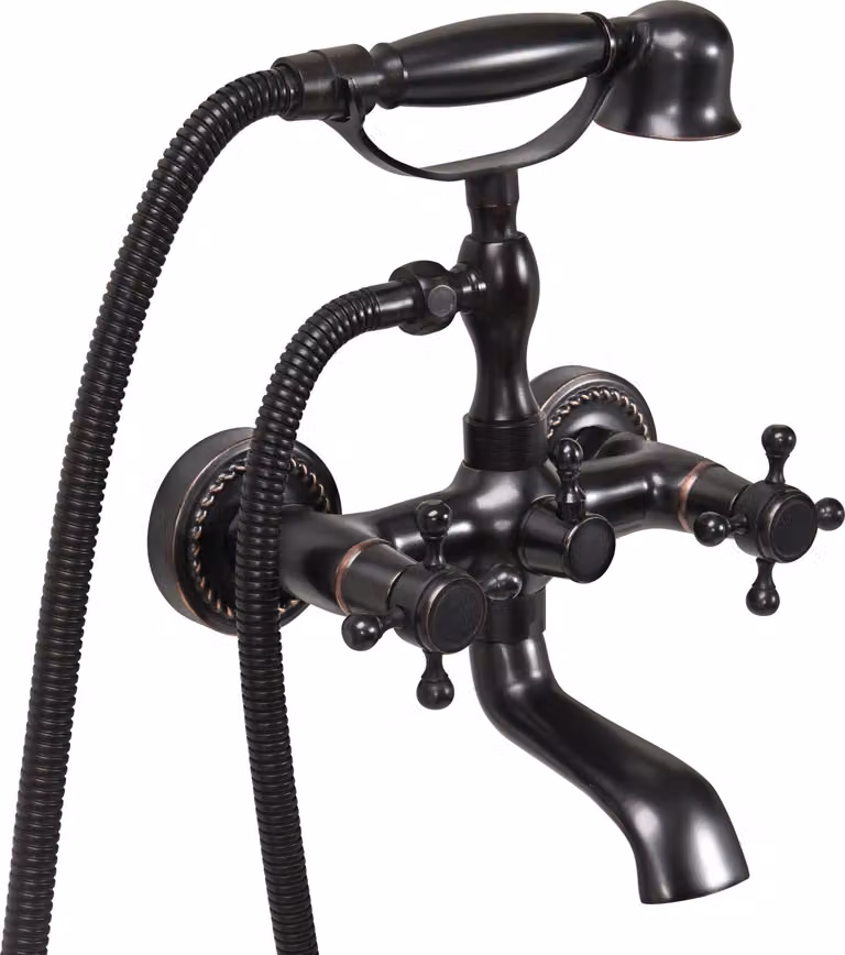 Miscelatore per vasca RETRO BLACK, miscelatore doccia nostalgico