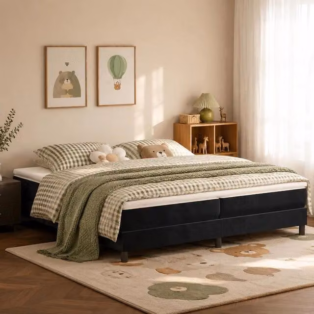 Box Spring Bed Frame Black 200x200 Cm Velvet