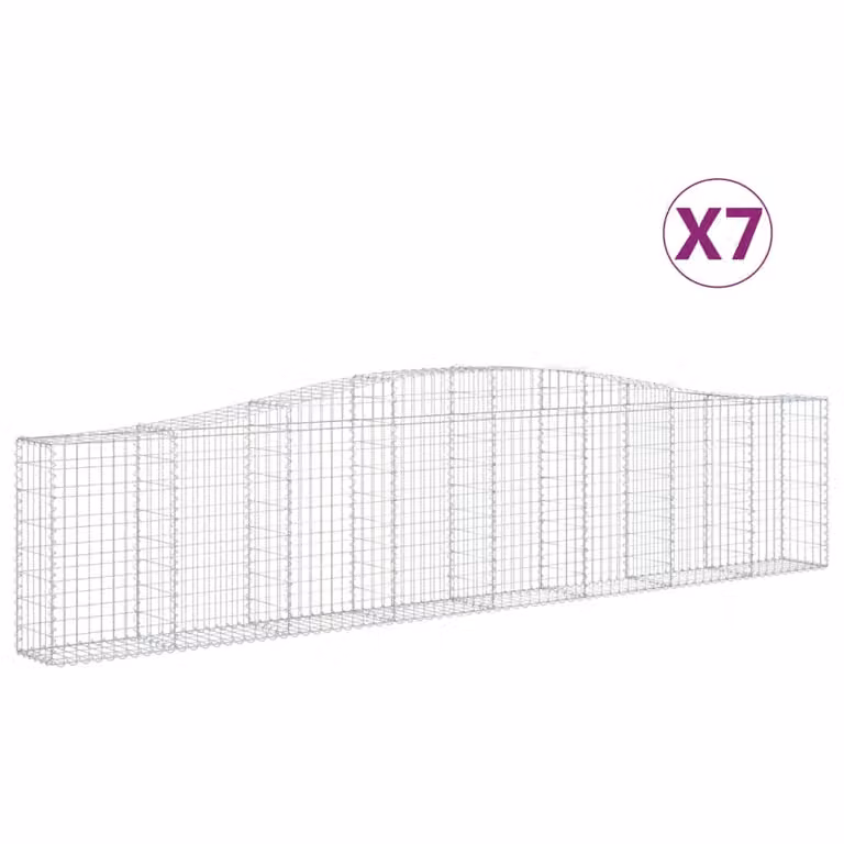 Cesti Gabbioni ad Arco 7 pz 400x30x80/100 cm Ferro Zincato