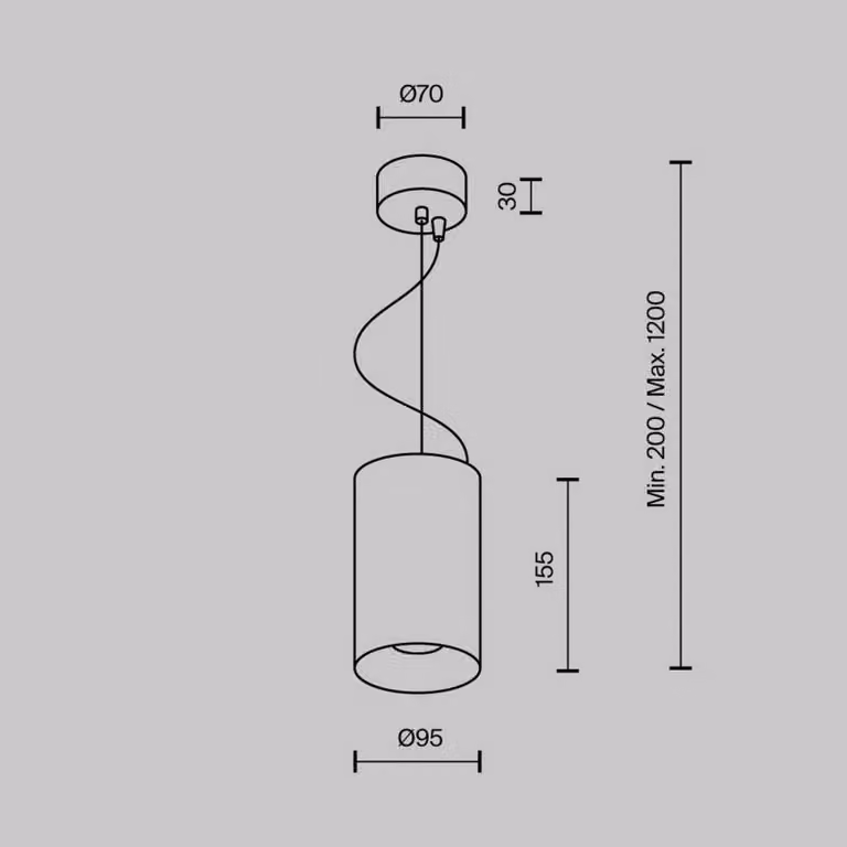 Maytoni lampada LED a sospensione Efir, nera, Ø 9,5 cm, 25 W, 38° Efir, Nero, Soggiorno / Sala da pranzo, Alluminio, Moderno