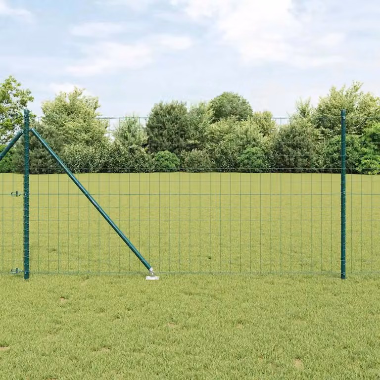 Recinzione Euro vidaXL in acciaio rivestito in PVC verde, L: 1000 cm, H: 75 cm