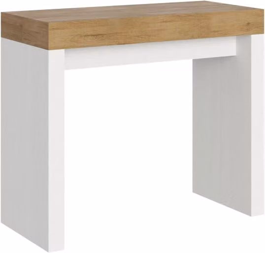 Consolle allungabile 90x40/300 cm Roxel Mix piano Quercia Natura - struttura Bianco Frassino