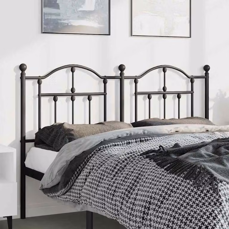 Testiera di ricambio vidaXL in metallo nero laccato per letto 150x200 cm