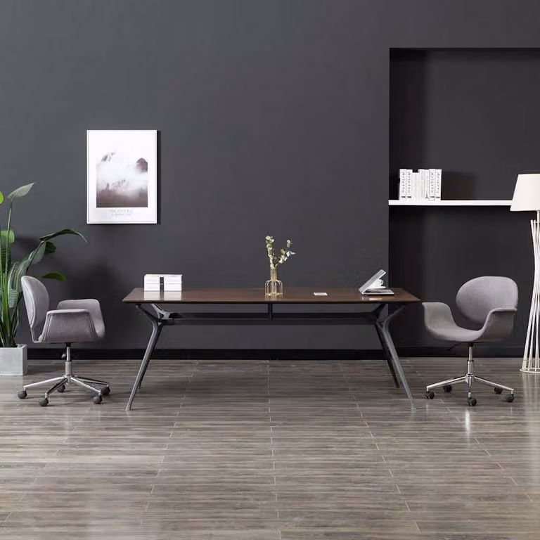 vidaXL Sedia da Pranzo Girevole Moderna Grigia in Tessuto L: 42 cm, P: 62 cm, H: 110 cm
