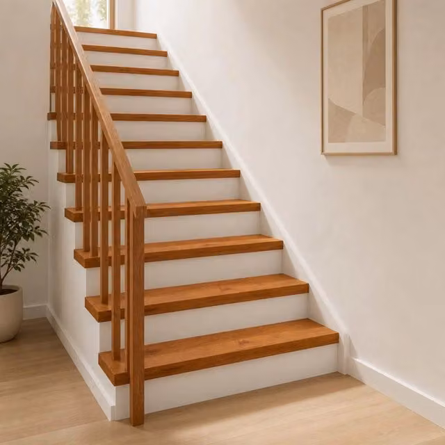 Set di 12 gradini per scale vidaXL in legno color rovere marrone, L 120 x P 25 x H 2 cm