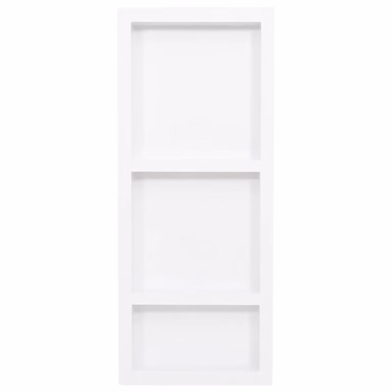 Nicchia da Doccia con 3 Scomparti Bianco Lucido 41x99x9 cm