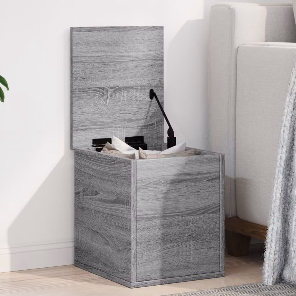 Contenitore portaoggetti vidaXL in MDF grigio moderno L/P/H: 30 x 35 x 35 cm