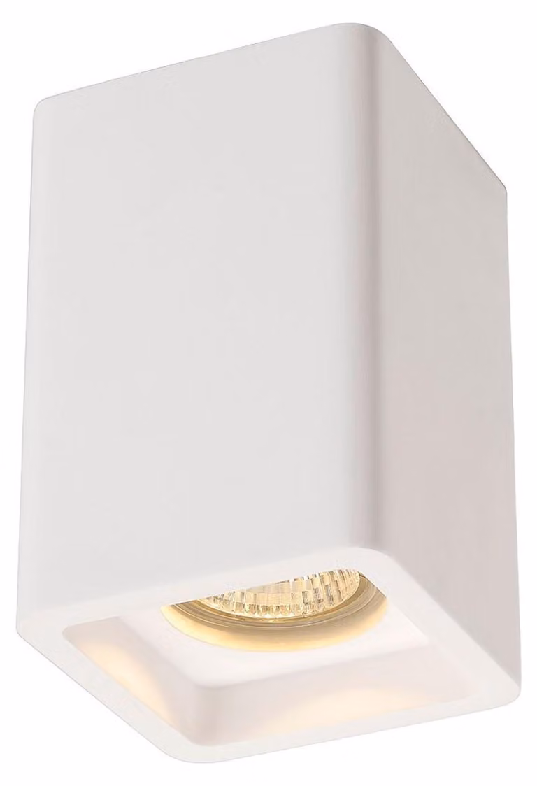 SLV PLASTRA plafoniera, CL-1, angolare, gesso bianco, GU10, max.35W