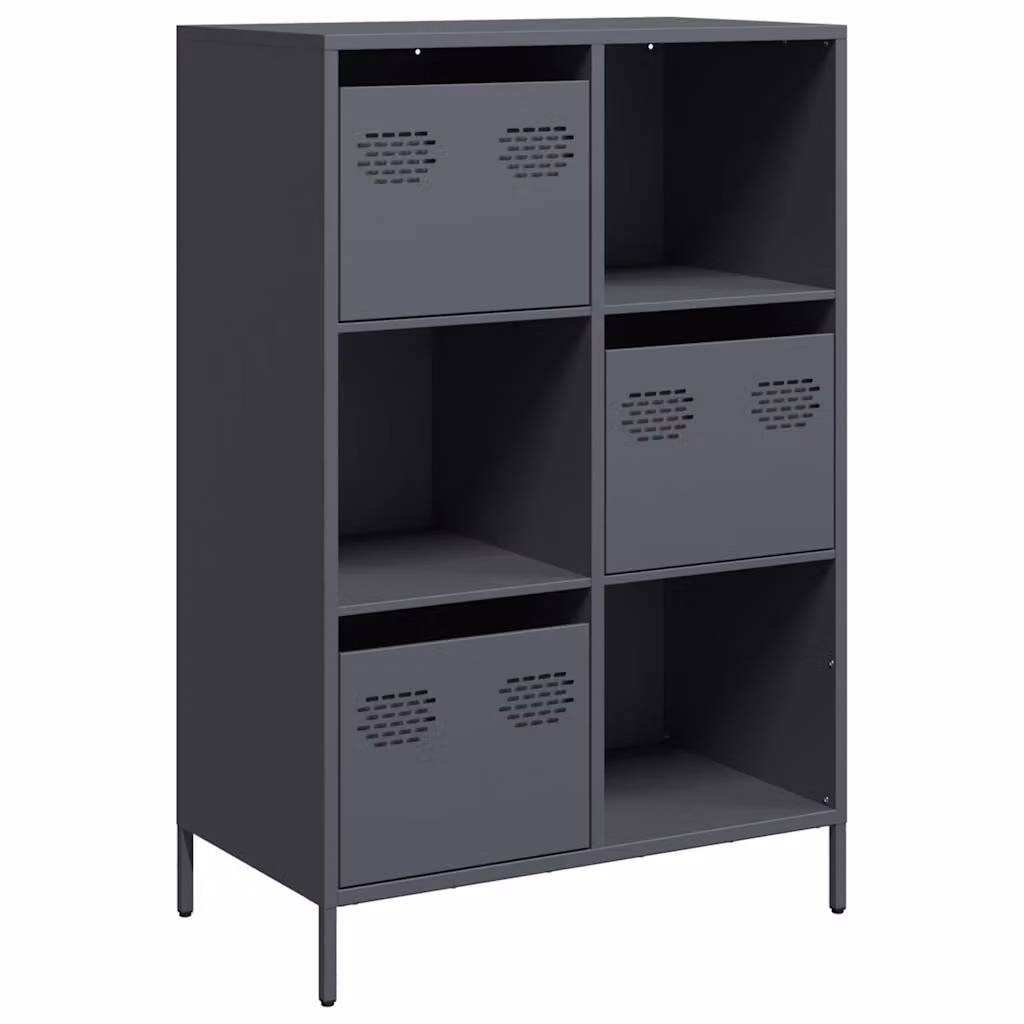 Credenza Antracite 68x39x103,5 cm Acciaio