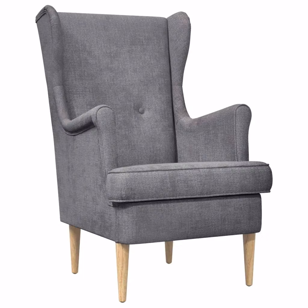 Poltrona-Divano ARES Grigio Chiaro con Braccioli e Struttura in Metallo per Soggiorno e Camera da Letto L/P/H: 79 x 45 x 65 cm – 2