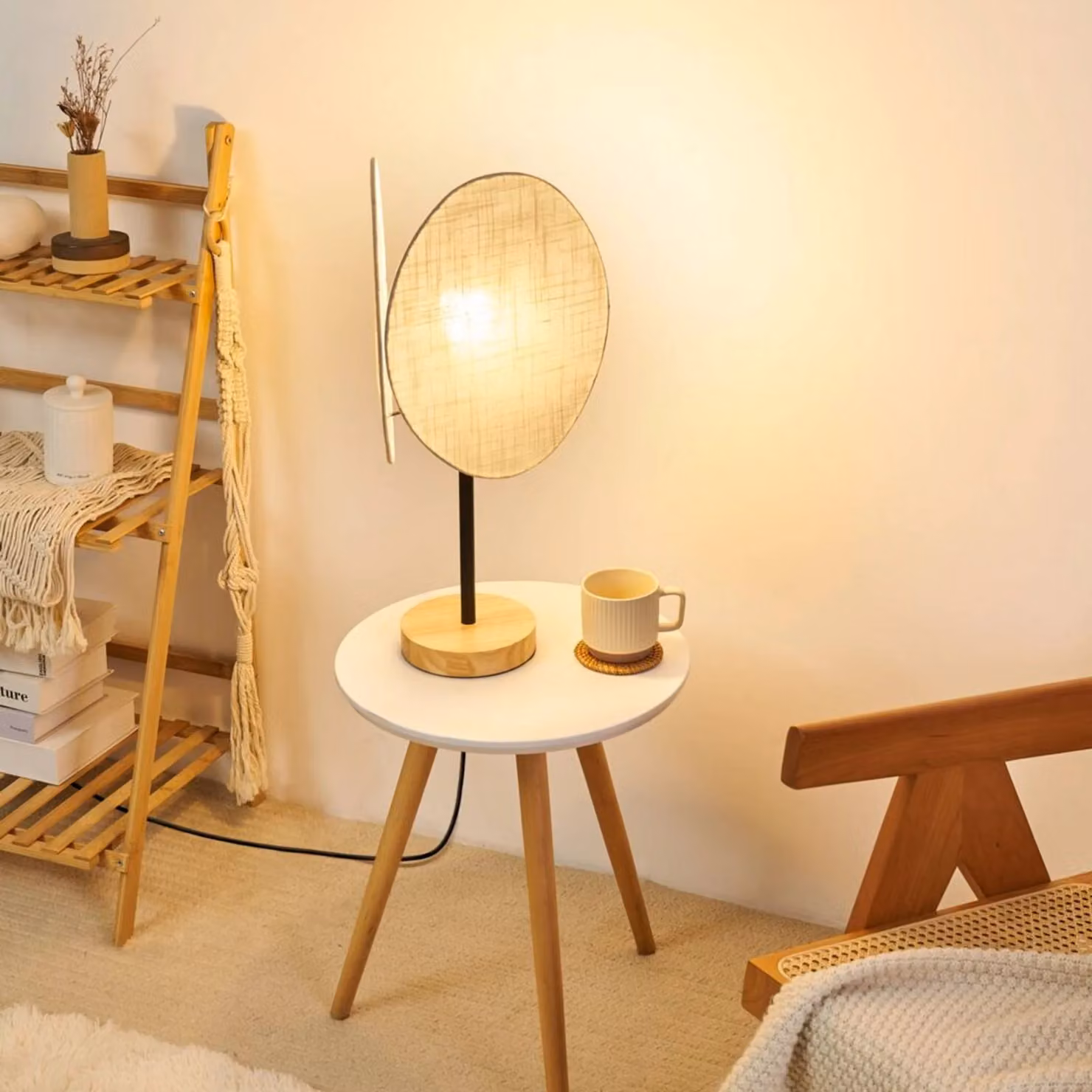 Pauleen Lampada da tavolo Boho Darling, Crema / Ambra, Soggiorno / Sala da pranzo, Tessuto / Stoffa / Seta, Scandinavo, Lampada da tavolo