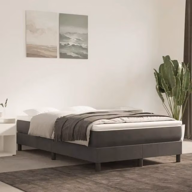 Materasso Ibrido vidaXL in Velluto Grigio e Bianco L/P/H: 120 x 200 x 20 cm