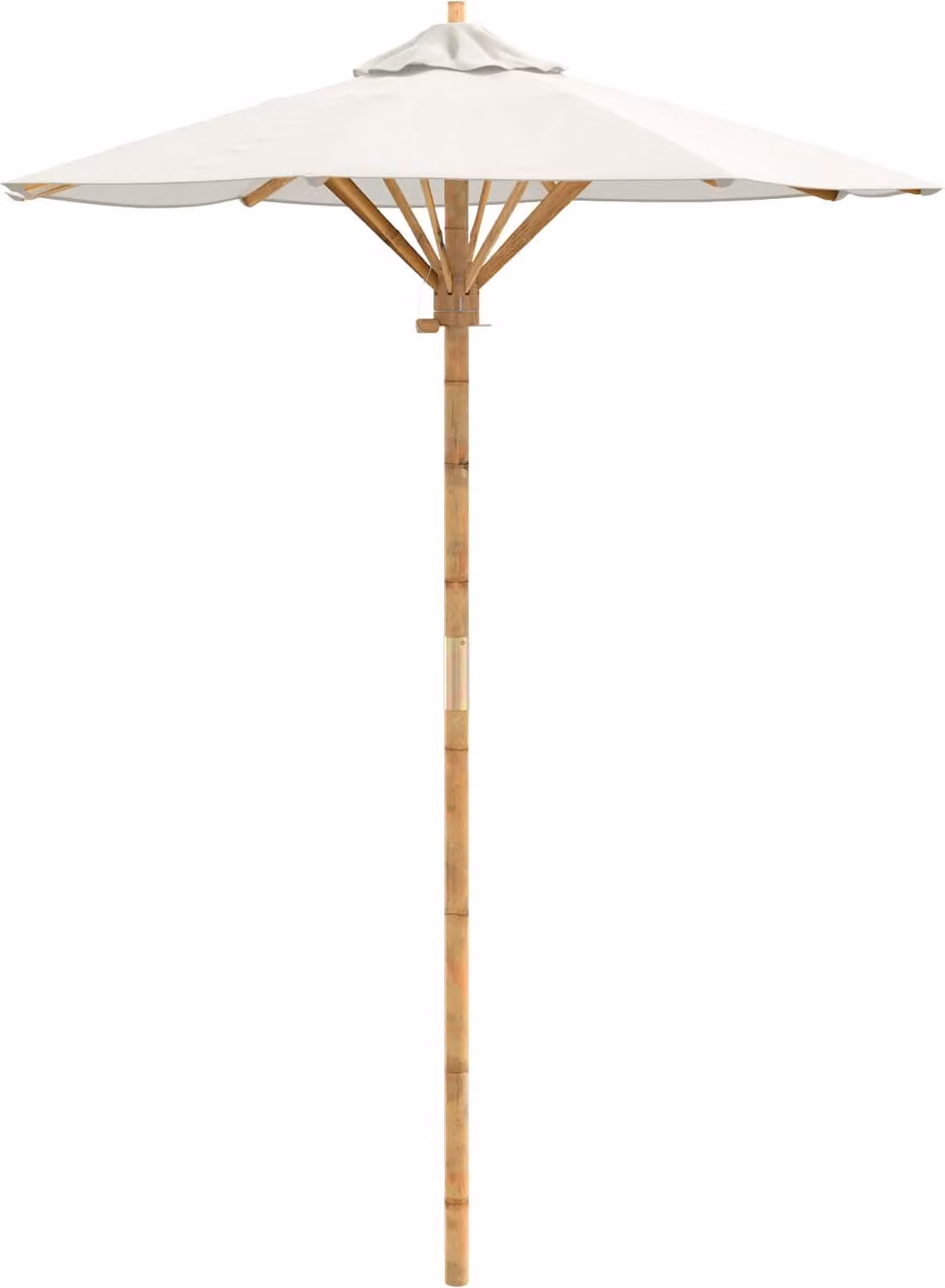 Ombrello da giardino Bianco Crema Ø 150 x 210 cm Bambù