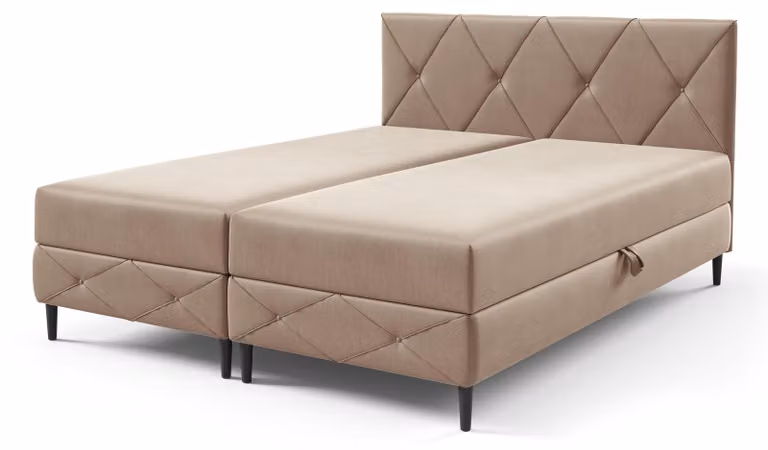 Letto con rete a molle Wianec, colore taupe, dimensione 120 x 200 cm