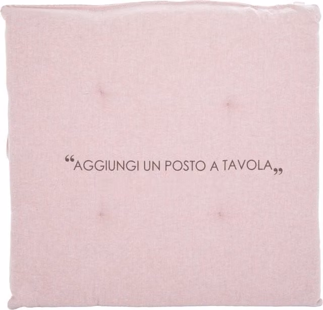 Cuscino per sedia quadrato KASANOVA in cotone rosa con scritta Quotes L/P: 40 x 40 cm
