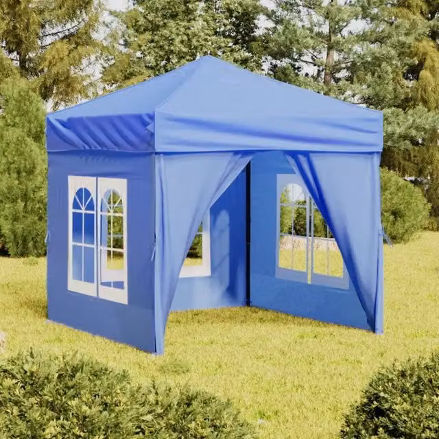 Tenda Gazebo Pieghevole per Feste con Pareti Laterali Blu DESIGN IN L/P: 200 x 200 cm