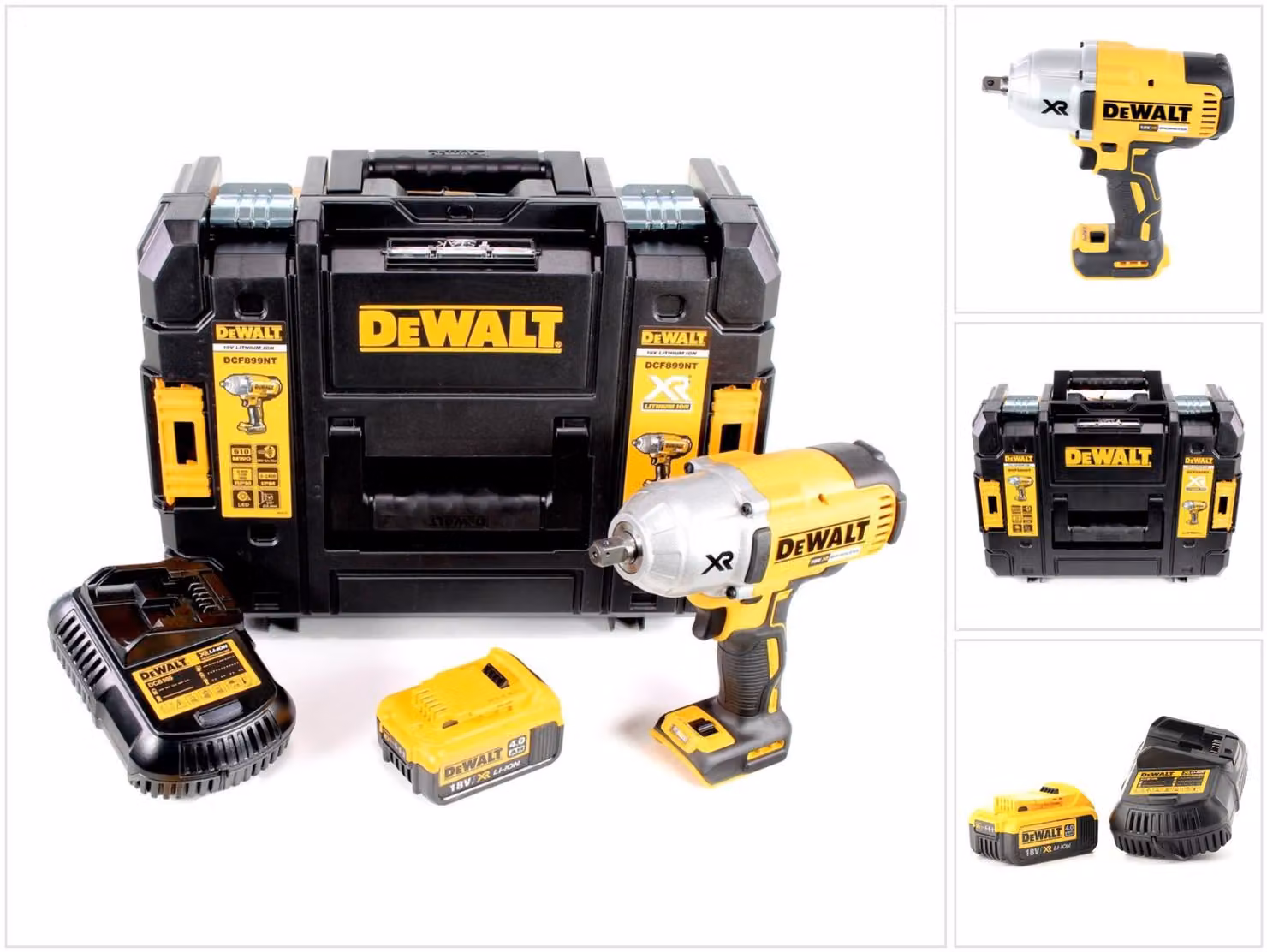 DeWalt DCF 899 M1 Avvitatore ad impulsi a batteria 18V / 950Nm in valigetta TSTAK + 1x Batteria 4,0 Ah + Caricabatterie DCB 115