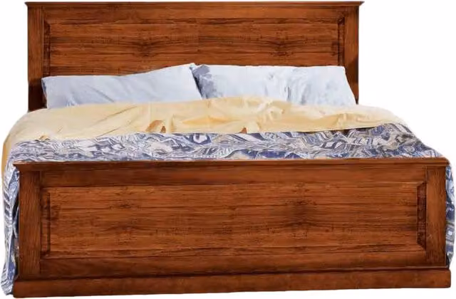 Letto matrimoniale classico in legno di pino color noce Mobili 2G L/P/H: 173 x 110 x 209 cm – 1