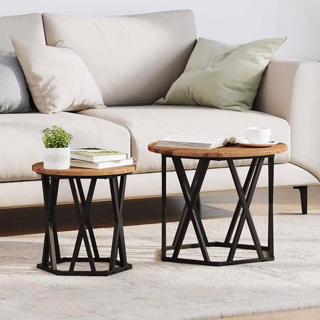 Maison Exclusive - Tavolino di supporto, 2 pezzi, legno di recupero, 50 x 50 x 40 cm