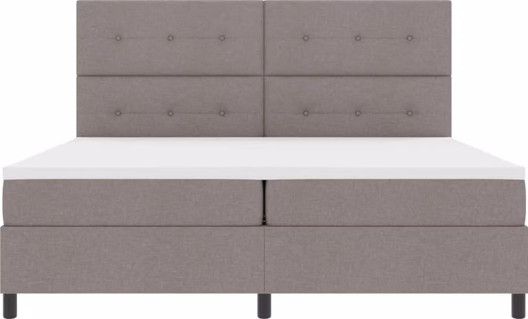 Maison Exclusive - Letto boxspring con strisce luminose a LED, color taupe, 200 x 200 cm, rivestimento in tessuto