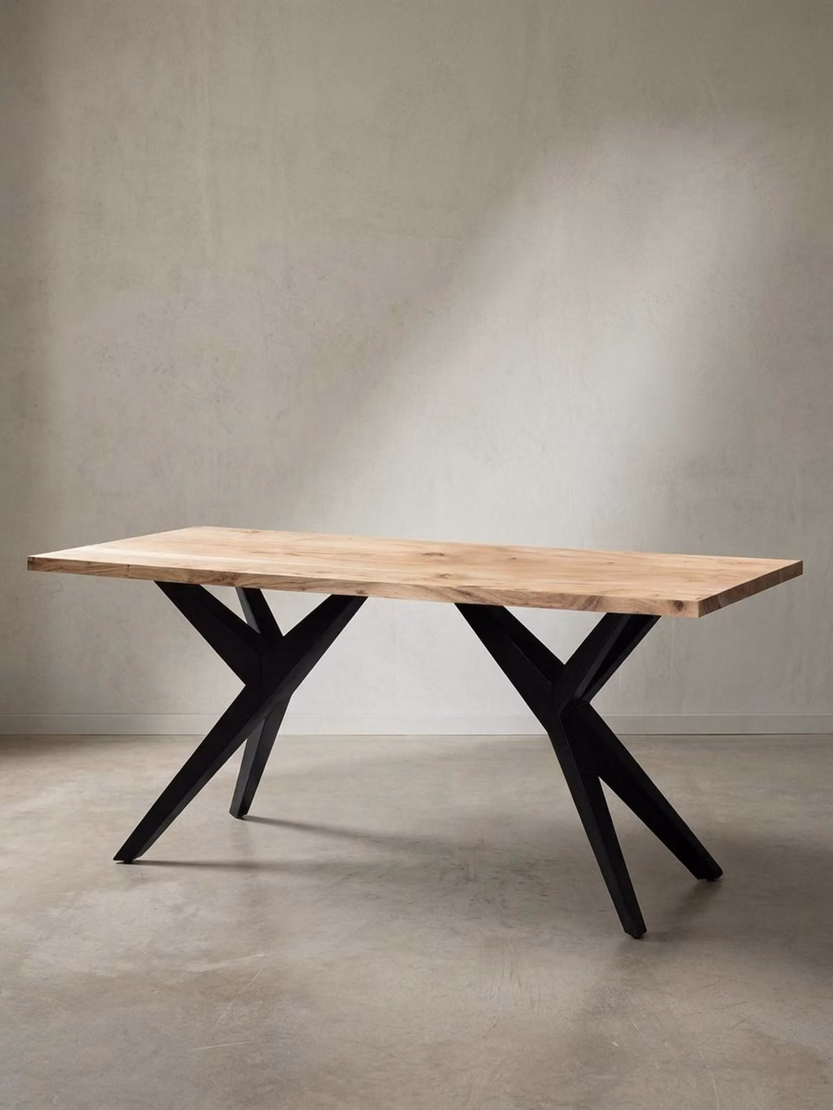 Tavolo da pranzo 200x100x76 cm in legno massello di acacia Tavolo da pranzo in metallo in stile loft, tavolo da cucina con gambe in metallo, tavolo in legno industriale grande, tavolo da pranzo rettangolare