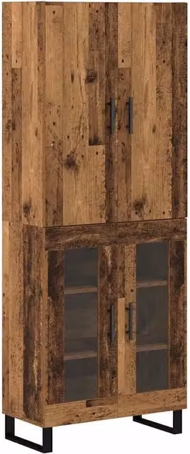 Credenza 2 pz | Madia | Buffet da pranzo | Armadio da pranzo Legno vecchio 69,5 x 34 x 180 cm