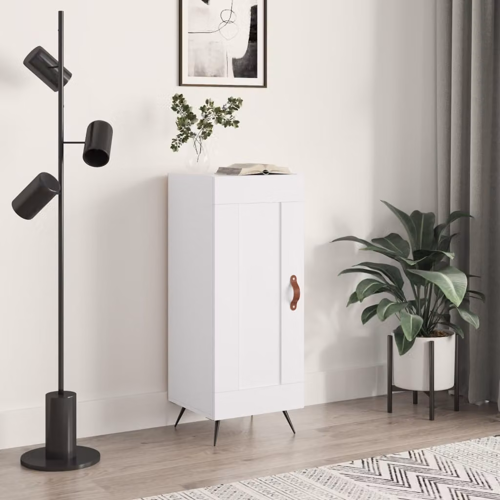 Credenza moderna bianca vidaXL in legno e metallo L/P/H: 34,5 x 34 x 90 cm