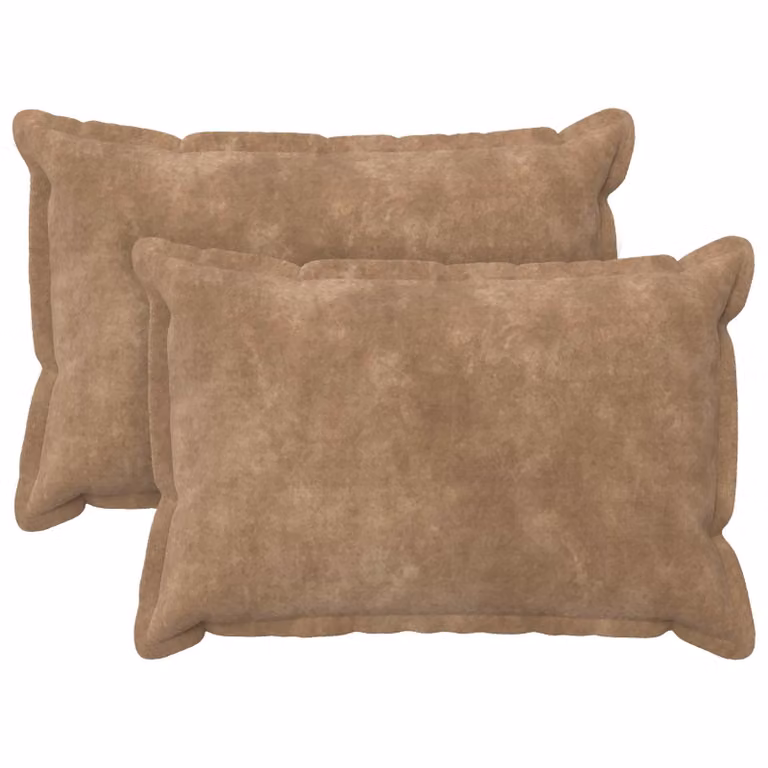 vidaXL Cuscino con cuscino HOUTEN 2 pz Tortora Fleece in microfibra