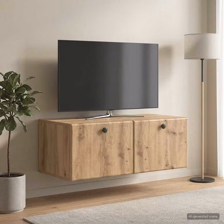 vidaXL Mobile Porta TV da Muro Moderno in Rovere Artigianale, L 78,5 cm x P 41 cm x H 30 cm