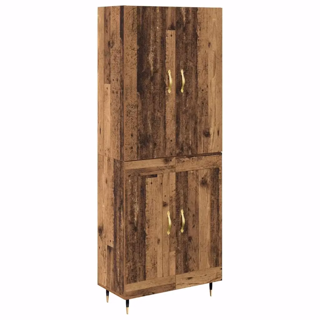 Credenza moderna vidaXL in legno ingegnerizzato e metallo, colore marrone, L/P/H: 69,5 x 34 x 180 cm – 2