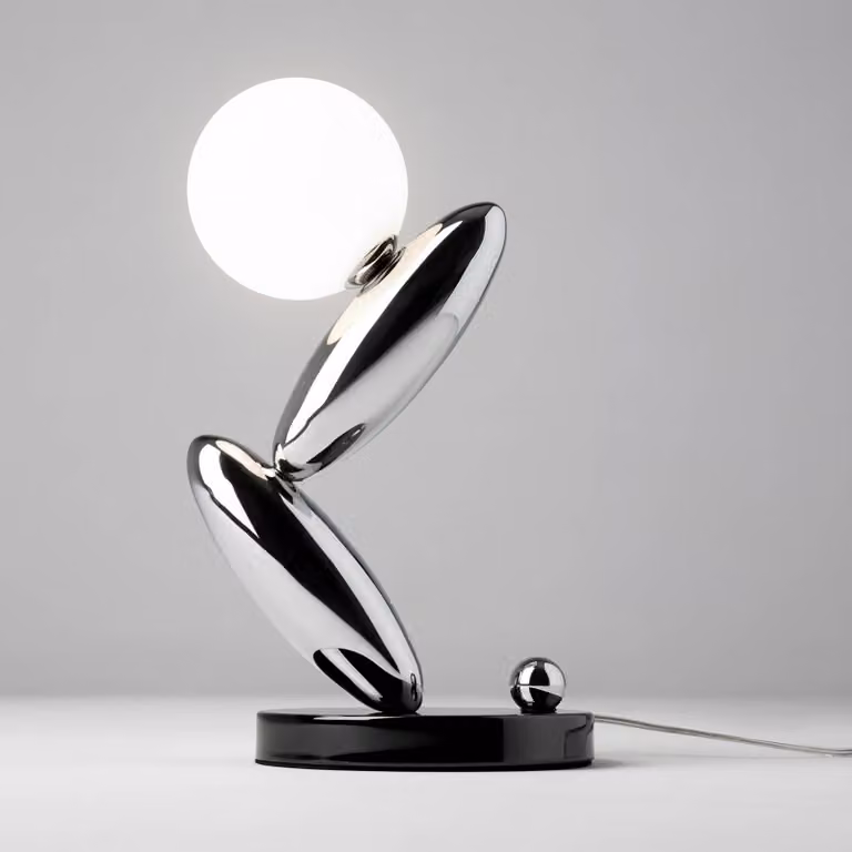 Maytoni Lampada da tavolo Resonance, dimmerabile, Alluminio / Grigio / Zincato, Soggiorno / Sala da pranzo, Metallo, Moderno, Lampada da tavolo