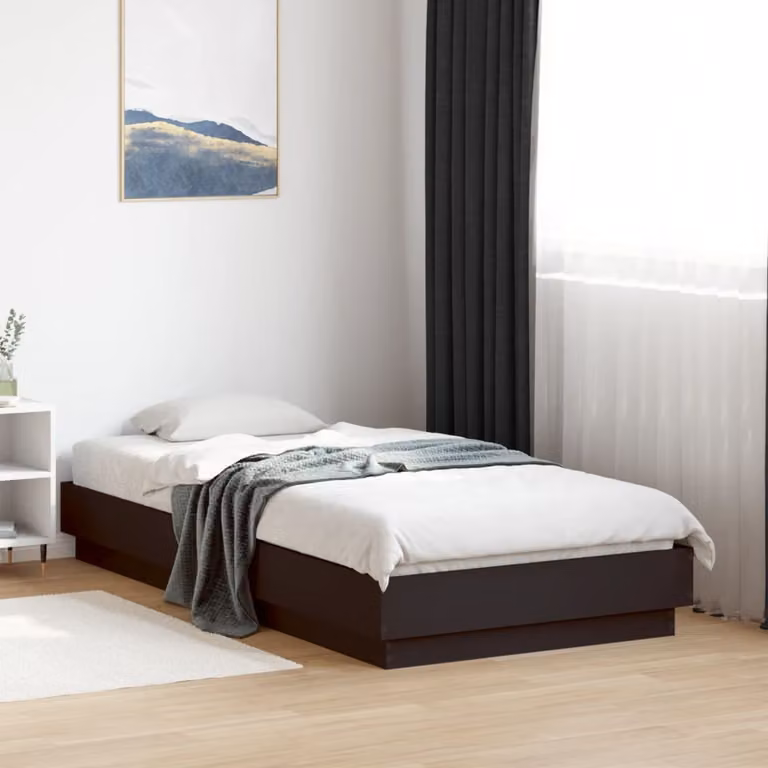 vidaXL Giroletto Nero in Legno Multistrato L: 78 cm, P: 193 cm, H: 23 cm