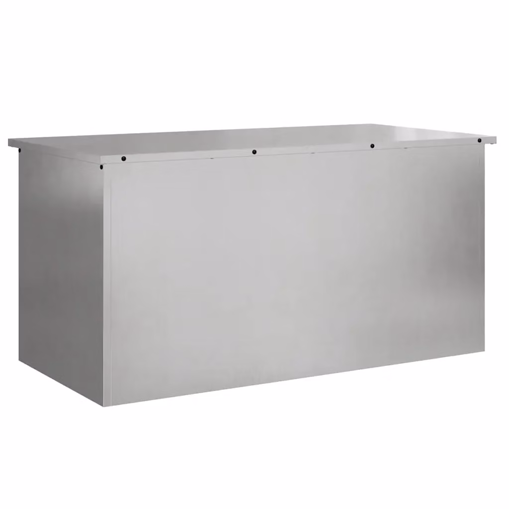 vidaXL Scatola di stoccaggio esterna in metallo argento L 100 cm, P 50,5 cm, H 50 cm – 2