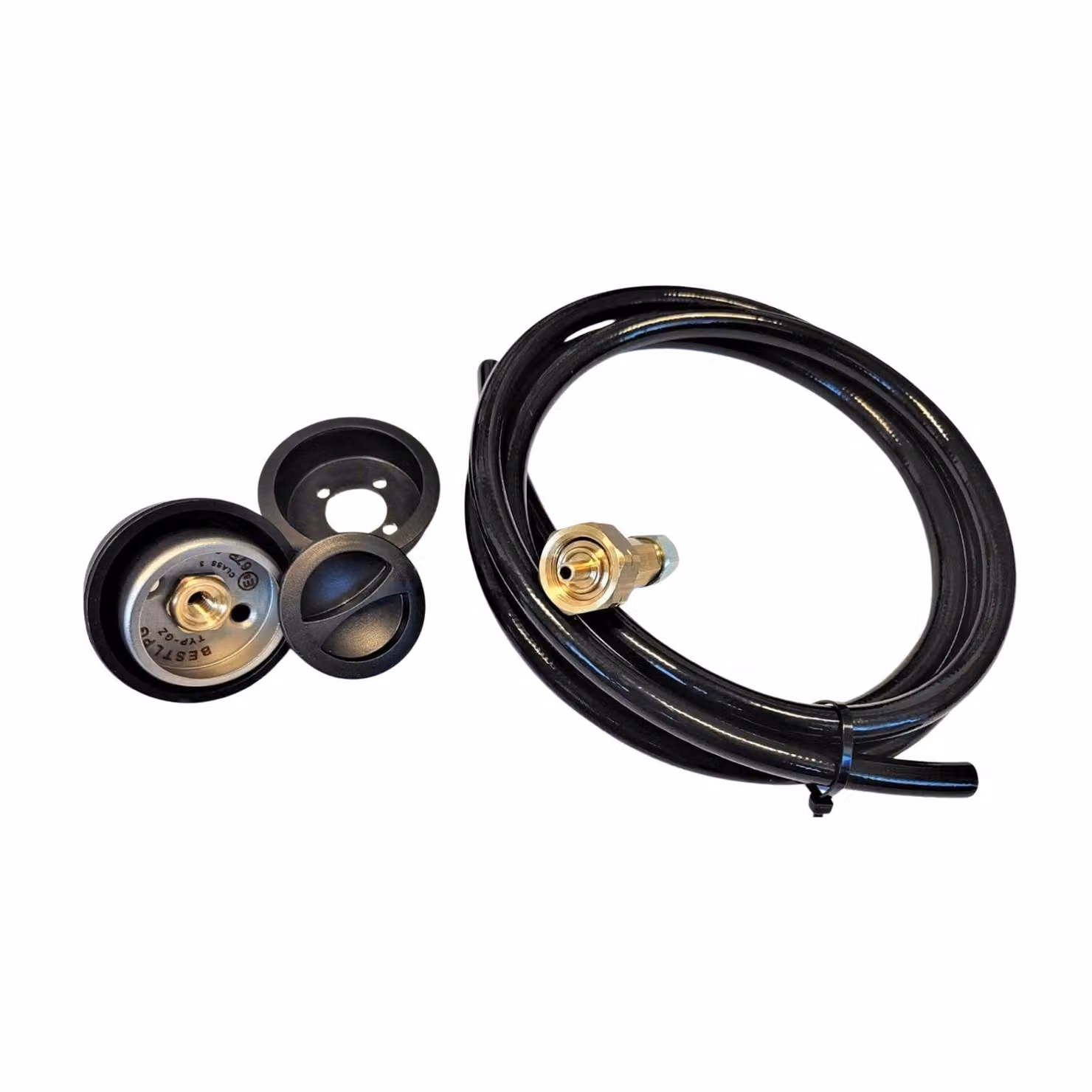 Set di rifornimento esterno GPL Zatech DISH Tubo di riempimento da 1,8 m per bombole di gas da 11 kg Adattatore serbatoio con filettatura W21,8 Italia Polonia Francia Camper