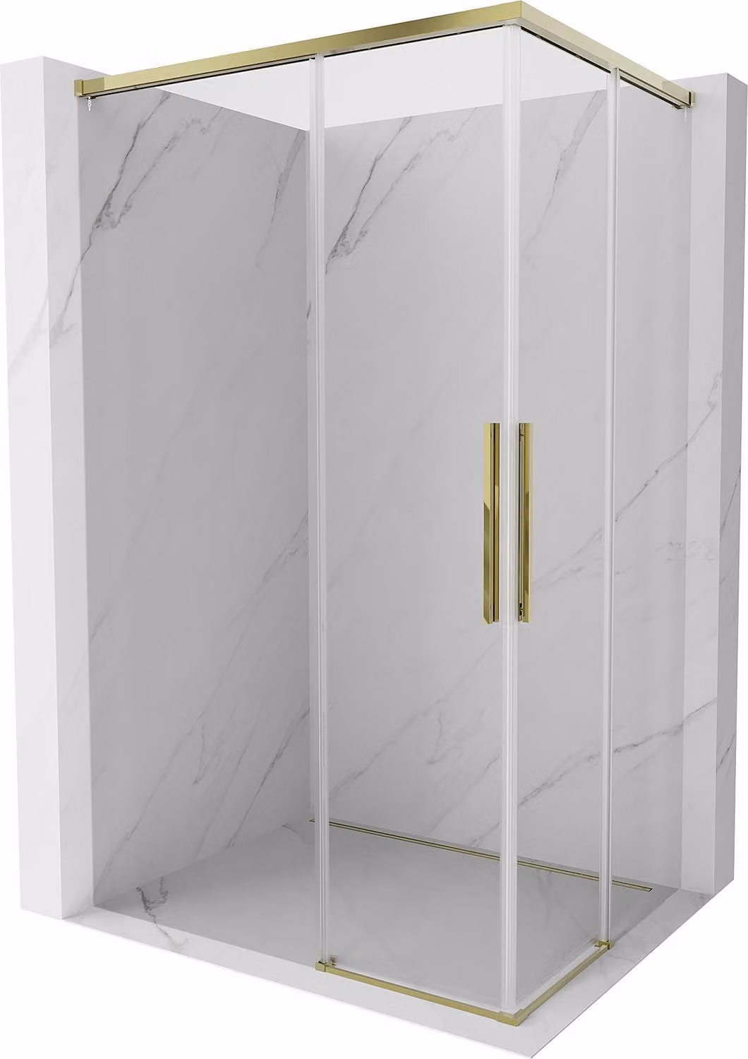 Mexen Rox Duo cabina doccia scorrevole 110 x 75 cm, trasparente, oro - 8C2D-110-075-50-00