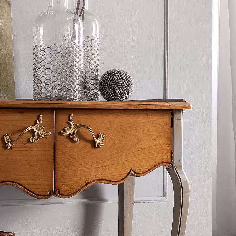Consolle classica con 2 ante in legno di faggio stile shabby Mobili 2G L/P/H: 90 x 38 x 80 cm – 3