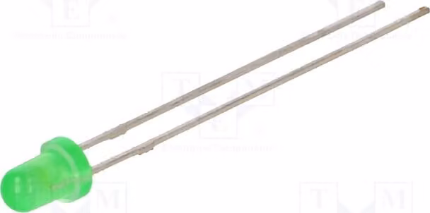 5 LED, 3 mm, 25-85 mcd, 85°, verde, LTL1NHKGD, diodi LED a foro passante (THT), 3 mm