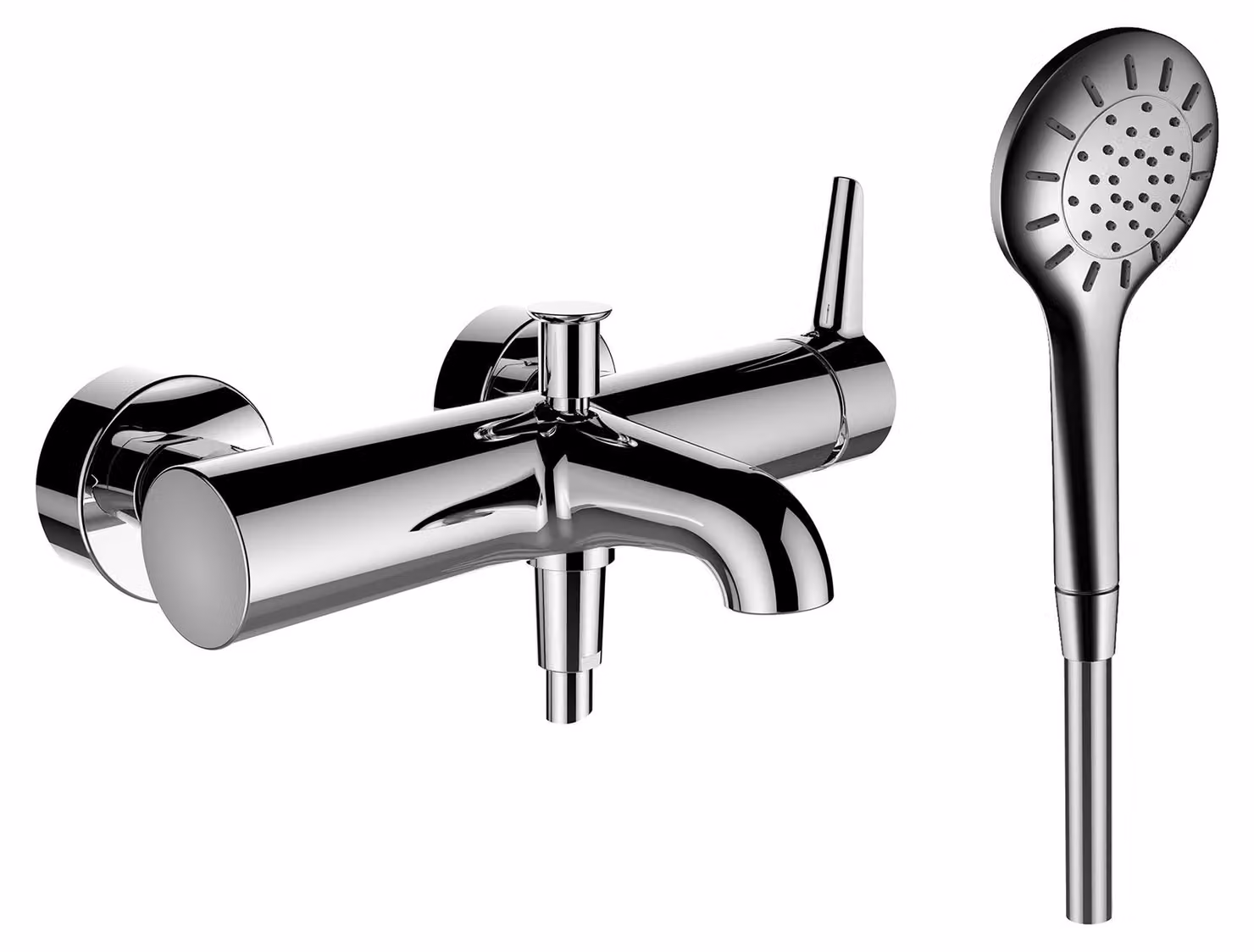 LAUFEN PURE Mitigeur de bain, apparent, 2 consommateurs, avec douchette et flexible de douche, 100600, HF901760100600, HF901760100600