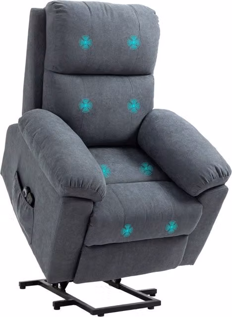 Poltrona Massaggiante Elettrica Reclinabile con Alzapersona ¨C Minimal ¨C Grigio