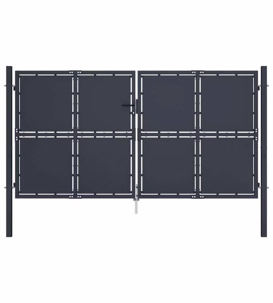 Cancello per Giardino in Acciaio 300x150 cm Antracite