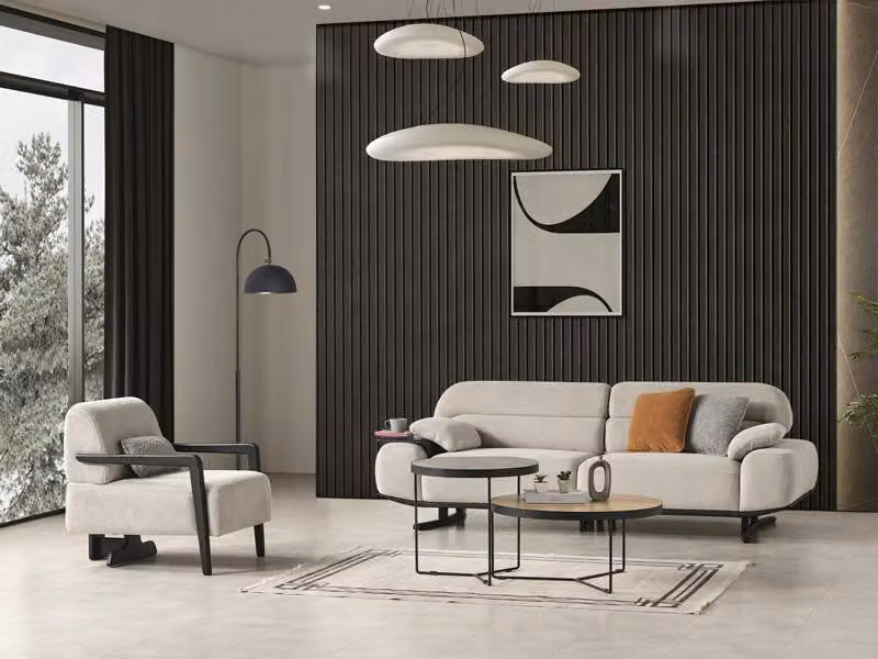 Moderne Sofa Komplett 3+1 Sitzer Wohnzimmer Sessel mit Dreisitzer Sofa Couch