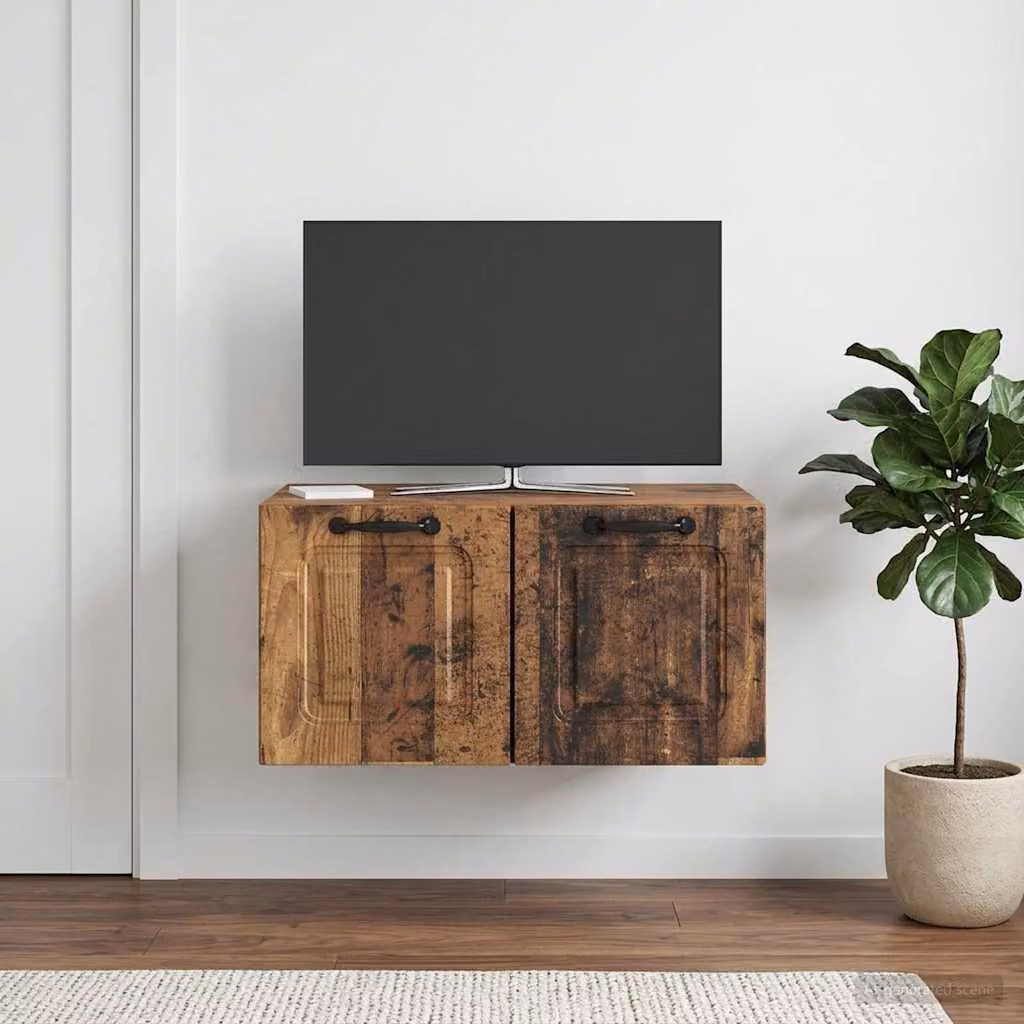 vidaXL Mobile Porta TV da Muro Moderno in Legno Marrone L: 59,5 cm, P: 41 cm, H: 30 cm
