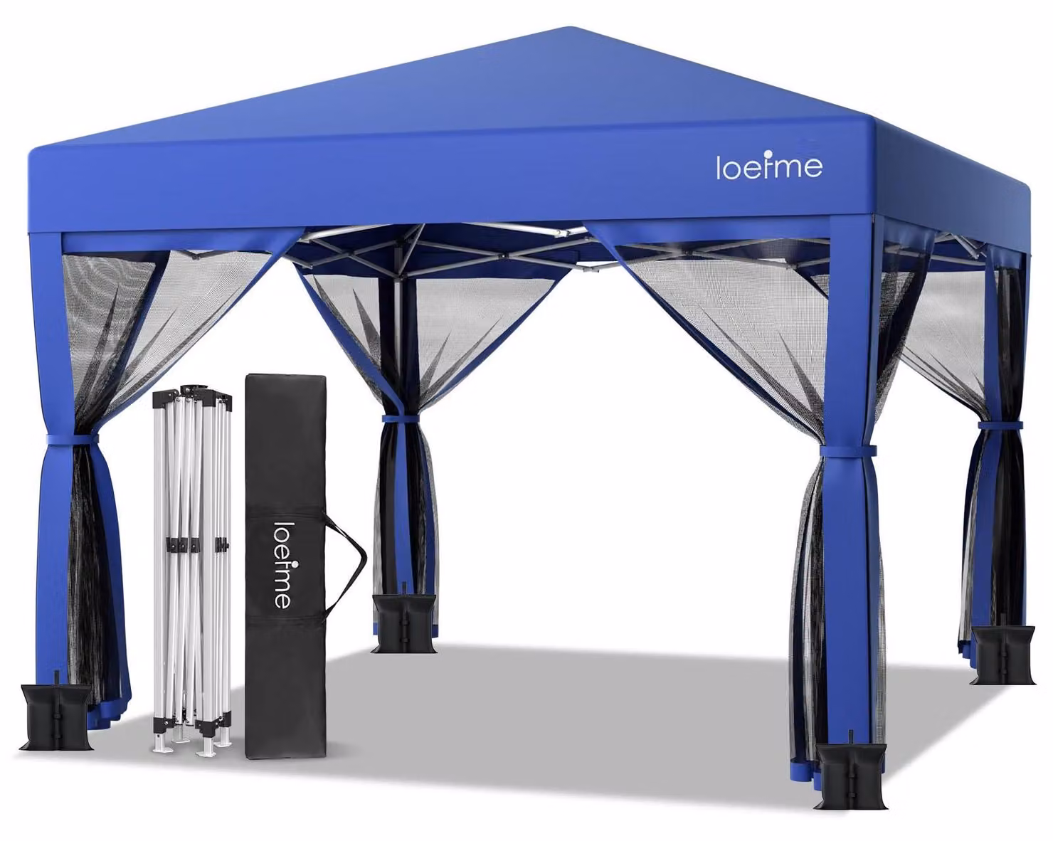 Gazebo da giardino - 3 x 3 metri - Tessuto Oxford impermeabile - Protezione UV - 4 pannelli laterali - Struttura in acciaio - Colore blu