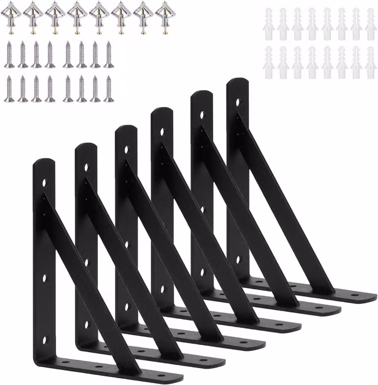 Set di supporti per bacchette, composto da 6 pezzi, dimensioni 200x120 mm, capacità di carico fino a 30 kg, ideali per cucina e soggiorno