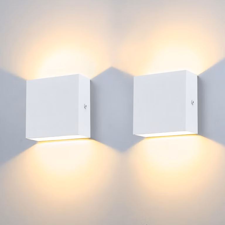 Lampada da parete esterna a LED, 12W, grado di protezione IP65, 3000K (bianco caldo), alluminio, set da 2