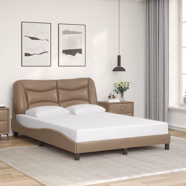 Giroletto senza materasso Hvar vidaXL in similpelle color cappuccino L/P: 120 x 200 cm