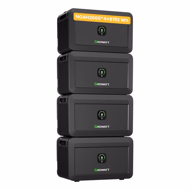 Centrale elettrica da balcone Powerness 8192Wh Growatt NOAH 2000 x4 con potenza di ingresso FV 1800W IP66 per centrale elettrica da balcone (0% IVA)